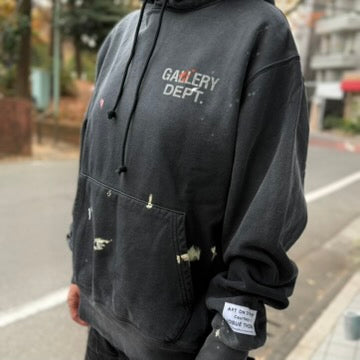 GALLERY DEPT. GD PAINT LOGO HOODIE (VINTAGE BLACK)