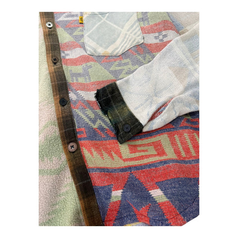 GALLERY DEPT. MARLEY RETOUCHE FLANNEL#4 SIZE XL | Multi Plaid