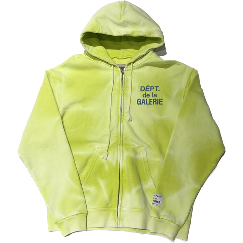 GALLERY DEPT. FRENCH ZIP HOODIE-LIME GREEN-